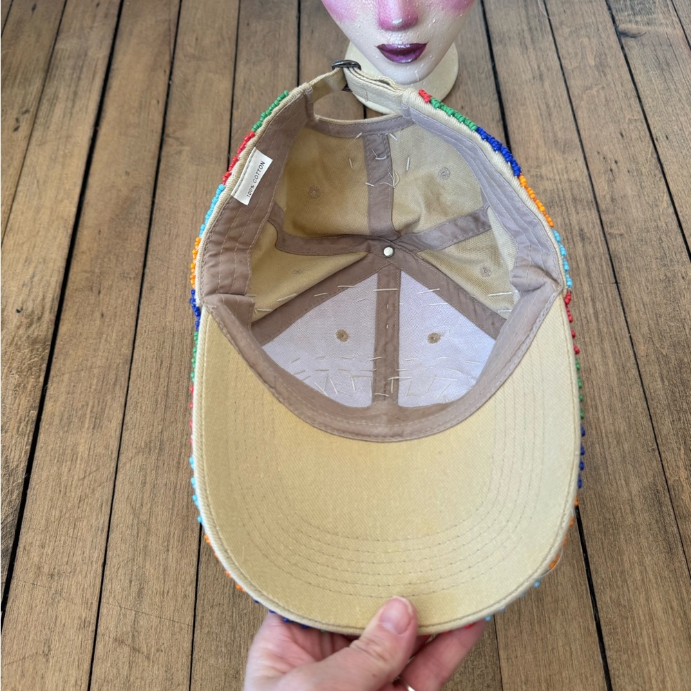 Boho Rainbow Sun Beaded Shell Beach Baseball Hat - Picture 7 of 9